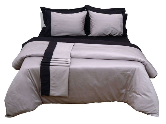 Κουβερλί Διπλής Όψεως Luxury Bicolour 1 Grey/Black Anna Riska Υπέρδιπλo 220x240cm 100% Βαμβακοσατέν