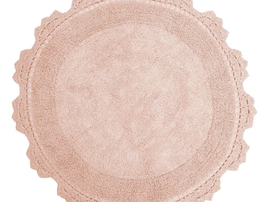 Πατάκι Μπάνιου Στρογγυλό Des. Lace Blush Pink Anna Riska 60X60 60x60cm 100% Βαμβάκι