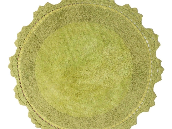 Πατάκι Μπάνιου Στρογγυλό Des. Lace Green Apple Anna Riska 60X60 60x60cm 100% Βαμβάκι