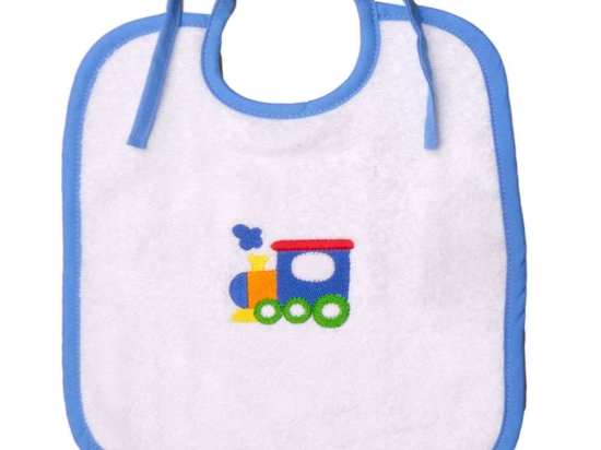 Σαλιάρα Σχ. 56 White-Blue Viopros 25x30cm 100% Βαμβάκι