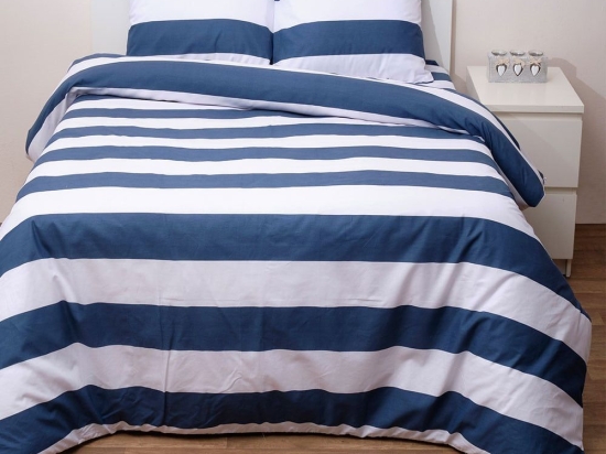 Κουβερλί Μικέλ Σετ 3τμχ Blue Viopros Υπέρδιπλο 220x240cm 100% Βαμβάκι