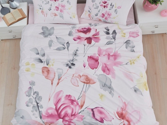 Πάπλωμα Φλώρα Σετ 3τμχ Multi Viopros Υπέρδιπλο 220x240cm 100% Βαμβάκι