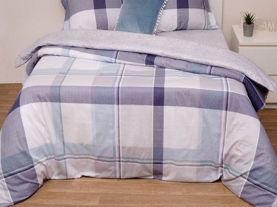 Σεντόνια Κούπερ Σετ 4τμχ Blue Viopros Υπέρδιπλo 235x260cm 100% Βαμβακοσατέν