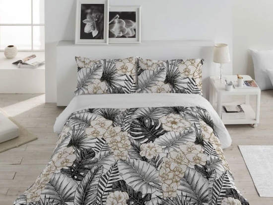 Πάπλωμα Orchid (Σετ 3τμχ) White-Black Anna Riska Υπέρδιπλo 220x240cm 100% Βαμβακοσατέν