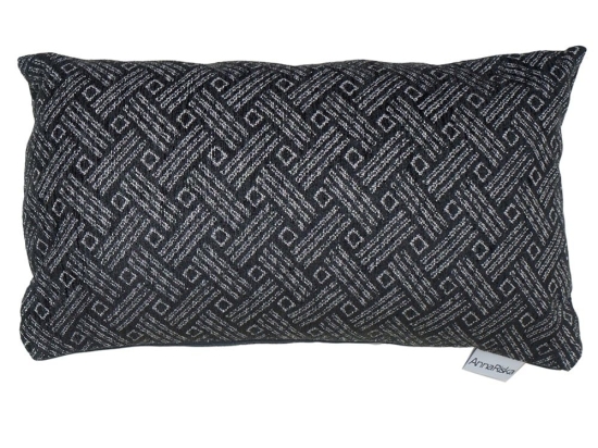 Μαξιλάρι Διακοσμητικό (Με Γέμιση) 1442 Black Anna Riska 32x52 Chenille