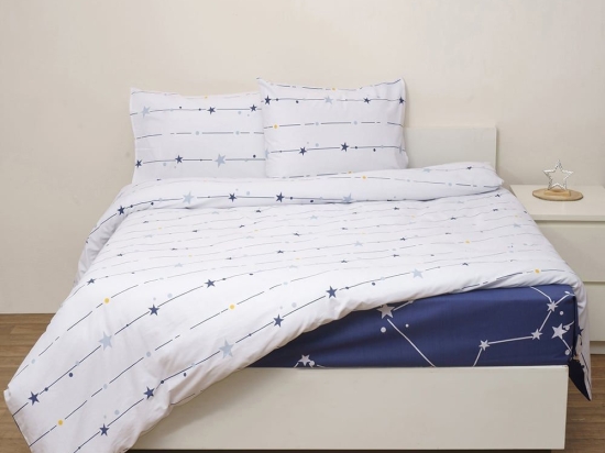 Σεντόνια Ωρίων (Σετ 3τμχ) White Viopros Ημίδιπλο 180x260cm 100% Βαμβάκι