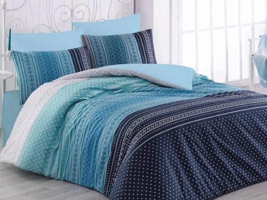 Κουβερλί Dream 7004 (Σετ 2τμχ) Blue Anna Riska Μονό 160x240cm 100% Βαμβακερό Περκάλι