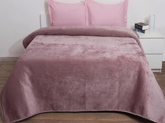 Κουβερλί Verona Velvet Blush Pink Anna Riska Υπέρδιπλo 220x240cm Microfiber-Polyester