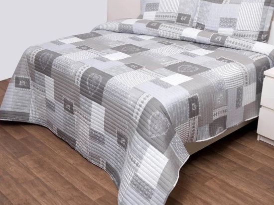 Κουβερλί 5244 (Σετ 2τμχ) Grey Viopros Μονό 160x240cm Microfiber-Polyester