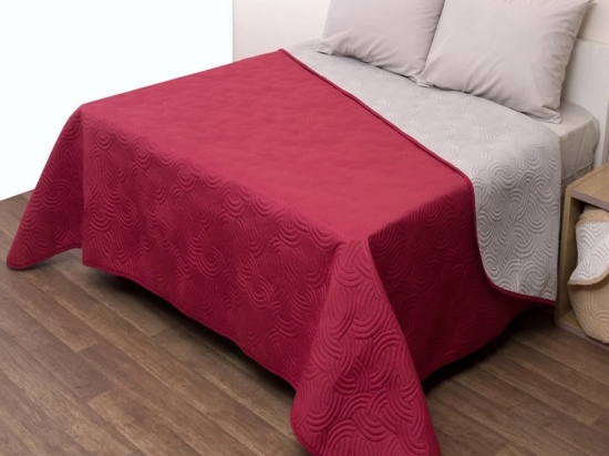 Κουβερλί Σόνικ Bordo-Grey Viopros Μονό 160x230cm Microfiber-Polyester