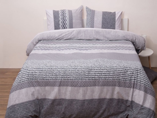 Σεντόνια Dream 7008 Με Λάστιχο (Σετ 3τμχ) Grey Anna Riska Μονό 100x225cm 100% Βαμβακερό Περκάλι