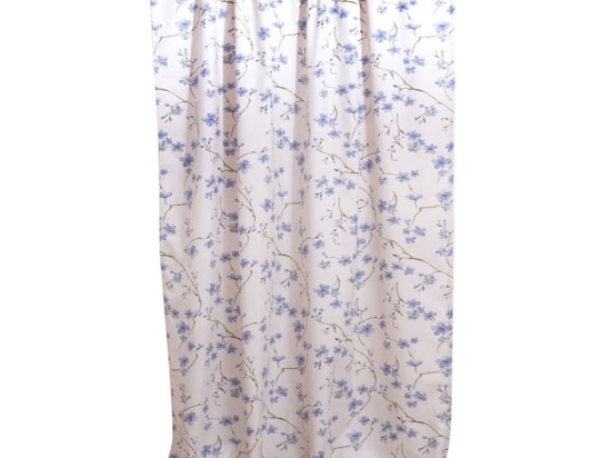 Κουρτίνα Ρούμπι Με Τρέσα Blue Viopros 280x270cm 280x270cm Βαμβάκι-Πολυέστερ