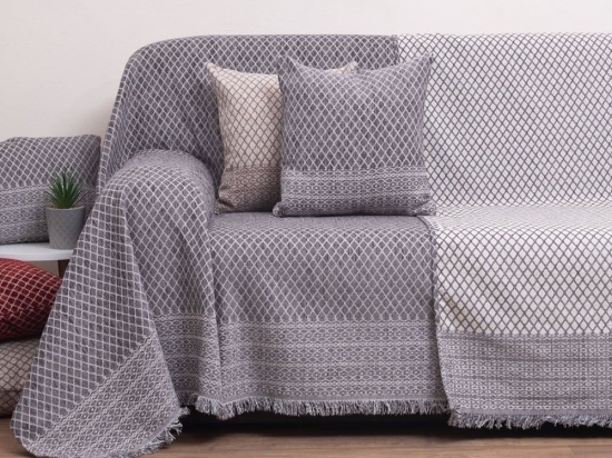 Ριχτάρι 2211 Grey Viopros Τριθέσιο 180x280cm Chenille