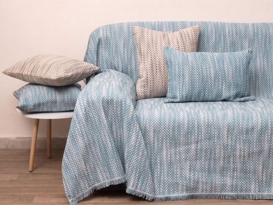 Ριχτάρι 1570 Petrol Anna Riska Τριθέσιο 180x280cm 100% Βαμβάκι