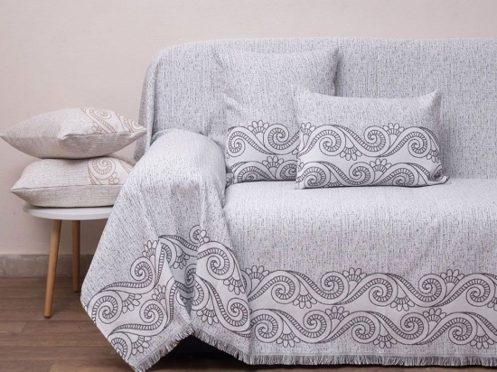 Ριχτάρι 1572 Anthracite Anna Riska Τετραθέσιο 180x320cm 100% Βαμβάκι