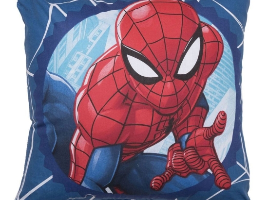 Μαξιλάρι Διακοσμητικό (Με Γέμιση) Παιδικό Spiderman 44 Blue Viopros 40Χ40 100% Βαμβάκι