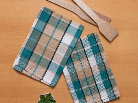 Ποτηρόπανα Σεφ (Σετ 2τμχ) Green Viopros 40x60cm 100% Βαμβάκι