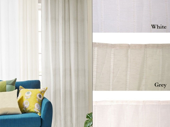 Κουρτίνα 5813 White Viopros 140X270cm Πολυέστερ