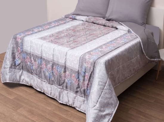 Κουβερλί 5360 (Σετ 3τμχ) Grey Viopros Υπέρδιπλo 230x250cm Microfiber-Polyester