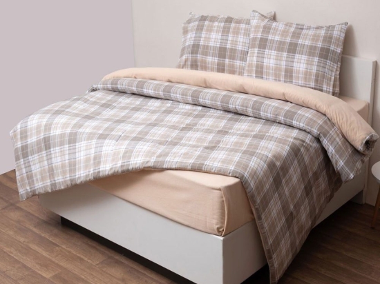Παπλωματοθήκη 2551 Φανελένια Beige Viopros Μονό 160x240cm 100% Βαμβακερή Φανέλα