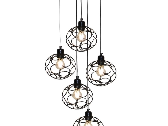 Φωτιστικό Οροφής HL-3588-5 77-4073 Aline Black  Homelighting Μέταλλο