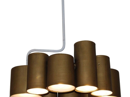 Φωτιστικό Οροφής Κρεμαστό HL-3567-P10 77-3990 Brody Old Bronze & White  Homelighting Μέταλλο