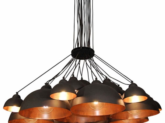 Φωτιστικό Οροφής Κρεμαστό HL-3591-XXL 77-4150 Conall Black & Old Copper  Homelighting Μέταλλο