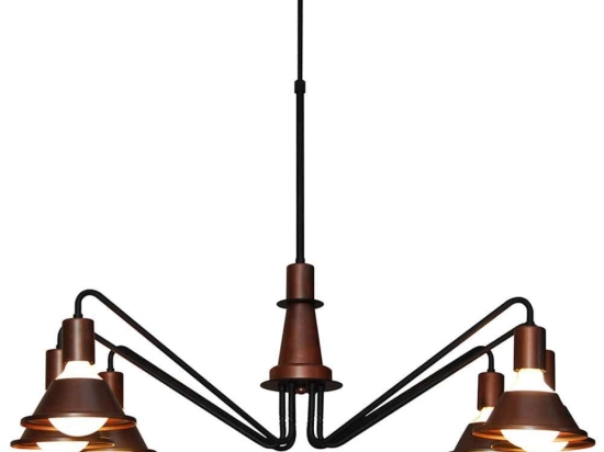 Φωτιστικό Οροφής Κρεμαστό Led HL-3521-6 77-3765 Emily Old Copper & Black  Homelighting Μέταλλο