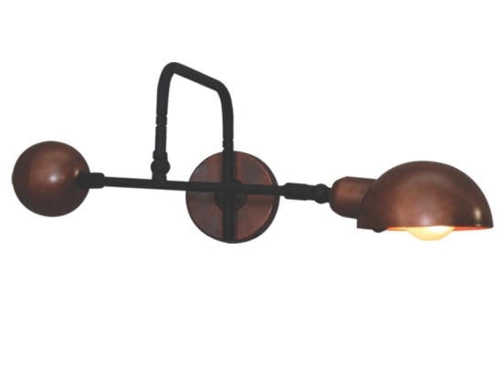 Φωτιστικό Τοίχου - Απλίκα HL-3539-1 S 77-3868 Oliver Old Copper & Black  Homelighting Μέταλλο