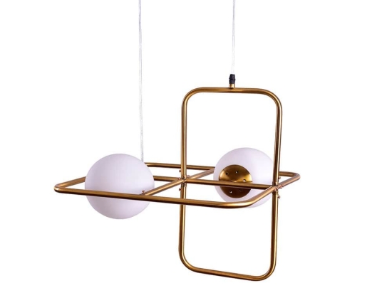 Φωτιστικό Οροφής SE 133-2PS Athen Brass Homelighting Μέταλλο,Γυαλί
