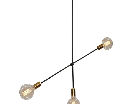 Φωτιστικό Οροφής 77-3536 SE 136-3 Cody Black & Brass Homelighting Μέταλλο