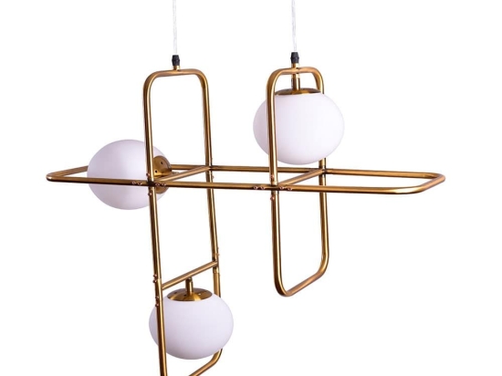 Φωτιστικό Οροφής 77-3593 SE 133-3PS Athen Brass Homelighting Μέταλλο,Γυαλί