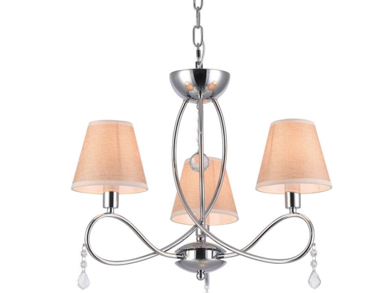 Φωτιστικό Οροφής 77-3664 E002-3 Laki Chrome & White Shade Homelighting Μέταλλο,Ύφασμα