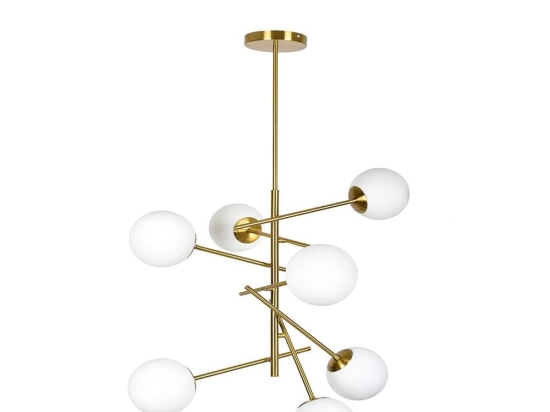 Φωτιστικό Οροφής SE 110-7 77-4492 Prato Pendant Brass Gold Homelighting Μέταλλο,Γυαλί