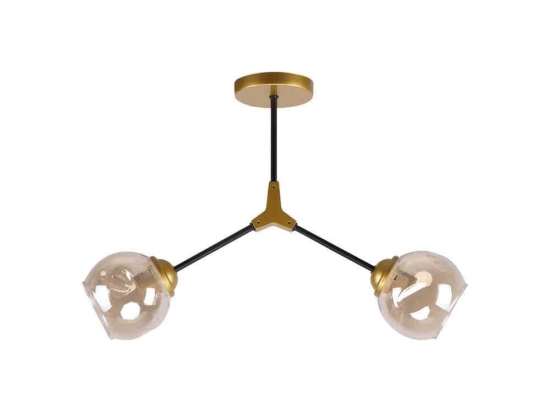 Φωτιστικό Οροφής Conelly 77-8104 56x14x40 Black-Honey Homelighting Μέταλλο,Γυαλί