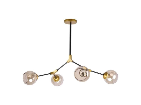 Φωτιστικό Οροφής Conelly 77-8105 75x56x40 Black-Honey Homelighting Μέταλλο,Γυαλί