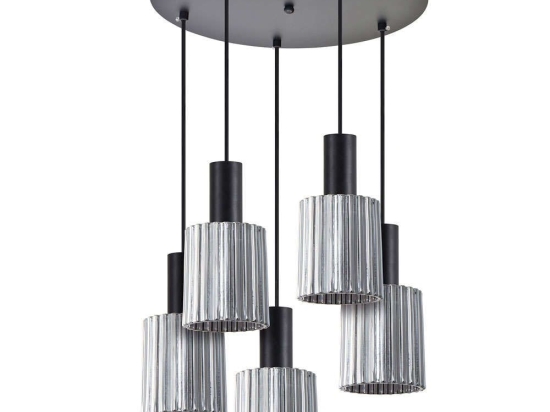 Φωτιστικό Οροφής Adept Tube 77-8488 40x40x300cm 5xE27 60W Black-Smoke Homelighting