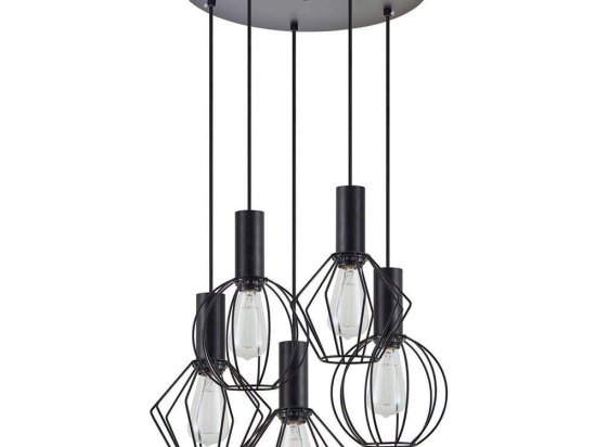 Φωτιστικό Οροφής Adept Flex 77-8906 42x42x300cm 5xE27 60W Black Homelighting
