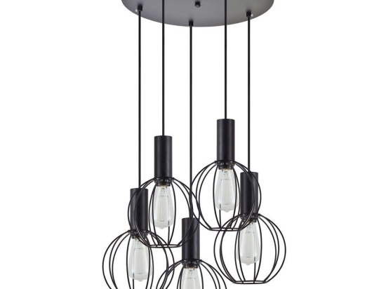 Φωτιστικό Οροφής Adept Tube 77-8538 43x43x300cm 5xE27 60W Black Homelighting