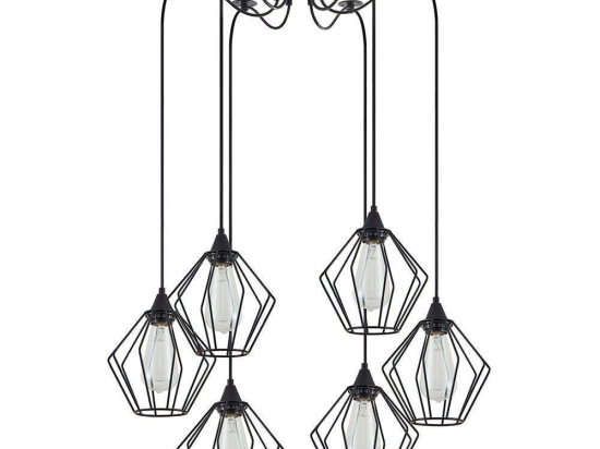 Φωτιστικό Οροφής Adept 77-8747 55x55x300cm 6xE27 60W Black Homelighting