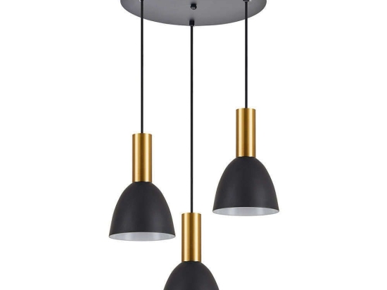 Φωτιστικό Οροφής Adept Tube 77-8642 35x35x30cm 3xE27 60W Black-Gold Homelighting
