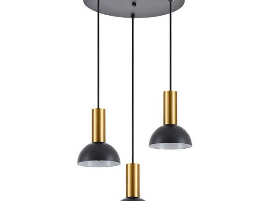 Φωτιστικό Οροφής Adept Tube 77-8649 35x35x300cm 3xE27 60W Black-Gold Homelighting