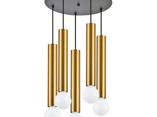 Φωτιστικό Οροφής Adept Tube 77-8683 40x40x300cm 5xE27/GU10 60W Black-Gold Homelighting