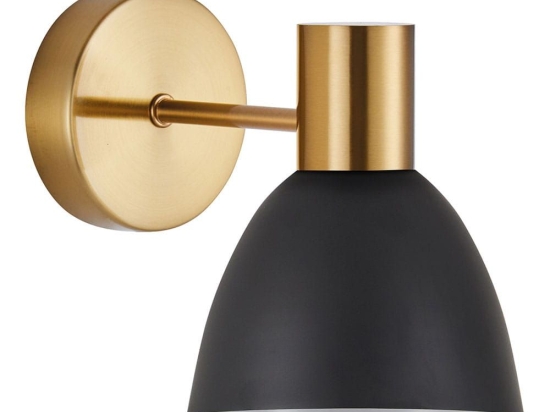 Φωτιστικό Τοίχου - Απλίκα Adept 77-8308 16x25x23cm 1xE27 60W Black-Gold Homelighting