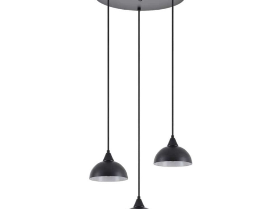 Φωτιστικό Οροφής Κρεμαστό Adept 77-9055 35x300cm 3xE27 60W Black Homelighting Μέταλλο