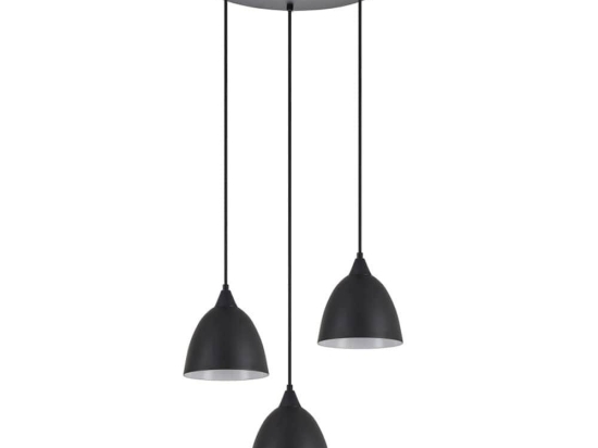 Φωτιστικό Οροφής Κρεμαστό Adept 77-9047 35x300cm 3xE27 60W Black Homelighting Μέταλλο