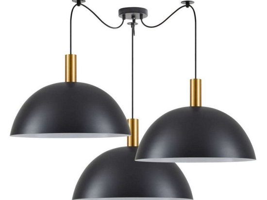Φωτιστικό Οροφής Adept Tube 77-8594 Φ50x31,5cm 3xE27 60W Black-Gold Homelighting