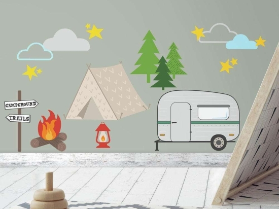 Αυτοκόλλητα Τοίχου Camping RΜΚ3642 Multi Roommates