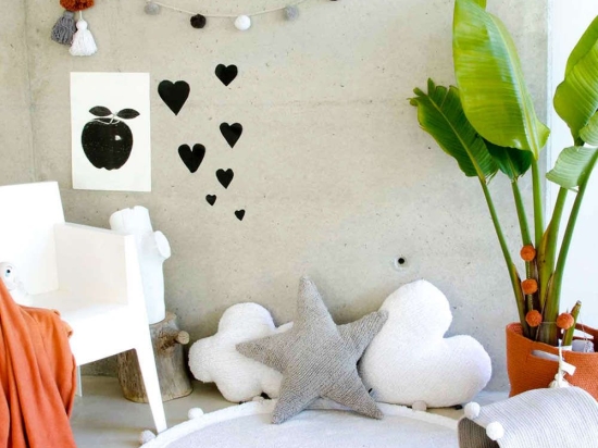 Χαλί Παιδικό Bubbly Στρόγγυλο Απαλό Γκρι Lorena Canals 120X120cm Round