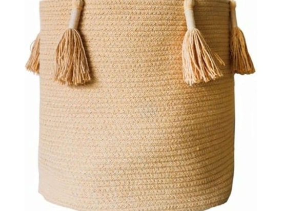 Καλάθι Αποθήκευσης Woody LOR-BSK-WOODY-HNY Honey 30X30Cm Lorena Canals Βαμβάκι-Μικροφίμπρα
